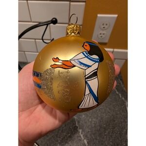 Kurt Adler Polonaise Egyptian Glass Ball Christmas Ornament Gold Glitter